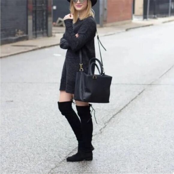 Stuart Weitzman Women's Lowland Over the Knee Black Suede Boots 6.5 - Picture 11 of 11